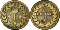 France Decime Monnaie, Louis XVIII, Strasbourg, Bronze, KM:701, Le -