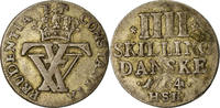 Danemark 4 Skilling Monnaie, Frederik V, Copenhagen, Argent, KM:598 -