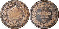 France Decime Monnaie, Louis XVIII, Strasbourg, Bronze, Gadoury:196 -