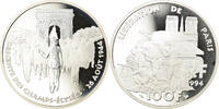 France 100 Francs Monnaie, Libération de Paris, Proof, Argent -