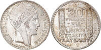 France 20 Francs Monnaie, Turin, Paris, Argent, Gadoury:852, KM:879 -