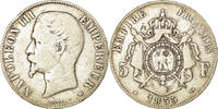 France 5 Francs Monnaie, Napoléon III, Strasbourg, Argent -