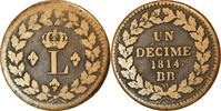 France Decime Monnaie, Louis XVIII, Strasbourg, Bronze -