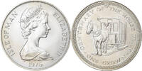 Île de Man Crown Monnaie, Isle of Man, Elizabeth II, Pobjoy Mint, Argent -