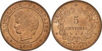 France 5 Centimes Monnaie, Cérès, Paris, Bronze, KM:821.1, Le -