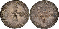France 1/4 d'écu à la croix de face Monnaie, Louis XIII, Saint-Lô -