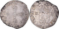 France 1/4 d'écu à la croix de face Monnaie, Henri III, Nantes -