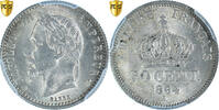 France 50 Centimes Monnaie, Napoleon III, Paris, PCGS, MS63 -