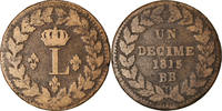 France Decime Monnaie, Louis XVIII, Strasbourg, Bronze -