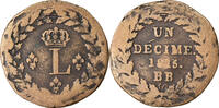 France Decime Monnaie, Louis XVIII, Strasbourg, Bronze -