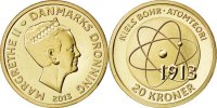 Danemark 20 Kroner Monnaie, Aluminium-Bronze, KM:New -