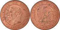 France 2 Centimes Monnaie, Napoleon III, Napoléon III, Lyon -