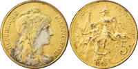 France 5 Centimes Monnaie, Dupuis, Paris, Gild and Silver plated -