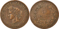 France 5 Centimes Monnaie, Cérès, Paris, Bronze, Gadoury:157a -