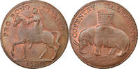 Royaume-Uni Halfpenny Token Warwickshire, Coventry, Cuivre -