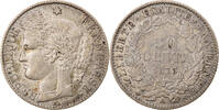 France 50 Centimes Monnaie, Cérès, Paris, Argent, Gadoury:419a -
