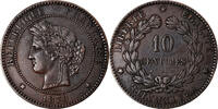 France 10 Centimes Monnaie, Cérès, Bordeaux, Bronze, KM:815.2 -