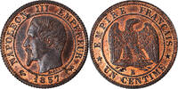 France 1 Centime Napoléon III, Rouen, Piéfort, Bronze, PCGS -