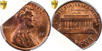 États-Unis Cent Lincoln, Philadelphie, Clippée, Bronze, PCGS, MS64RB -