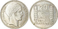 France 20 Francs Monnaie, Turin, Paris, Argent, Gadoury:852, KM:879 -