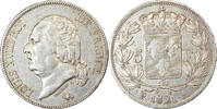 France 5 Francs Monnaie, Louis XVIII, Paris, Argent -