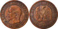 France 2 Centimes Monnaie, Napoleon III, Lille, Bronze -