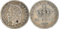 France 20 Centimes Monnaie, Napoléon III, Strasbourg, Argent -