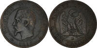 France 10 Centimes Monnaie, Napoléon III, Strasbourg, Bronze -