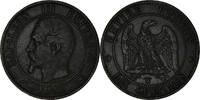 France 10 Centimes Monnaie, Napoléon III, Lille, Bronze -