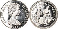Île de Man Crown Monnaie, Isle of Man, Elizabeth II, Olympic Games, Pobjoy Mint -