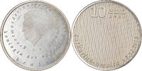 Pays-Bas 10 Euro Birth of Princess Catharina Amalia, Argent, KM:248 -