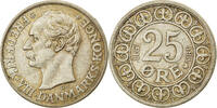 Danemark 25 Öre Monnaie, Frederik VIII, Copenhagen, Argent -