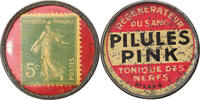France 5 Centimes Monnaie, Pilules Pink, Timbre-Monnaie, Aluminium -