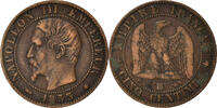 France 5 Centimes Monnaie, Napoleon III, Strasbourg, Bronze -
