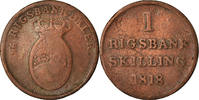 Danemark Rigsbankskilling Monnaie, Frederik VI, Cuivre, KM:688 -