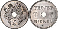 France 4 Centimes TM Théodore Michelin, Paris, Essai, Maillechort, NGC -