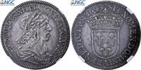 France 1/4 Ecu Louis XIII, Paris, Argent, NGC, Gadoury:48 -