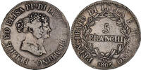 5 Franchi 1805 Firenze Italien Staaten Münze, LUCCA, Felix and Elisa, Firenze, S+ S+