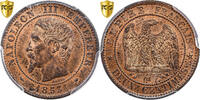 France 2 Centimes Napoléon III, Marseille, Bronze, PCGS -