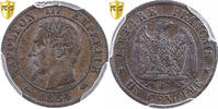 France 1 Centime Napoléon III, Rouen, Rare, Bronze, PCGS -