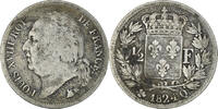 France 1/2 Franc Monnaie, Louis XVIII, Perpignan, Argent, KM:708.9 -