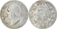 France 5 Francs Monnaie, Louis XVIII, Lille, Argent, Gadoury:614 -