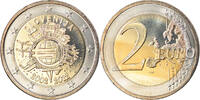 Slovénie 2 Euro 10 ans de l'Euro, Bi-Metallic, KM:107 -