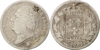 France 1/2 Franc Monnaie, Louis XVIII, Louis XVIII, Rouen, Argent -