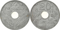 France 20 Centimes Monnaie, État français, Paris, Zinc -