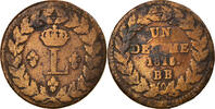 France Decime Monnaie, Louis XVIII, Strasbourg, Bronze -
