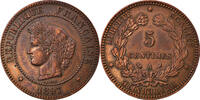 France 5 Centimes Monnaie, Cérès, Paris, Bronze, Gadoury:157a -
