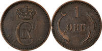 Danemark Ore Monnaie, Christian IX, Copenhagen, Bronze, KM:792.1 -