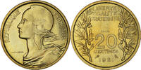France 20 Centimes Monnaie, Paris, Aluminum-Bronze, Gadoury:329 -