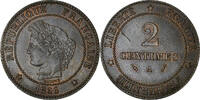 France 2 Centimes Monnaie, Cérès, Paris, Bronze, Gadoury:105 -